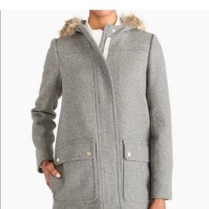 J Crew Mercantile wool coat w/ hood sz 10